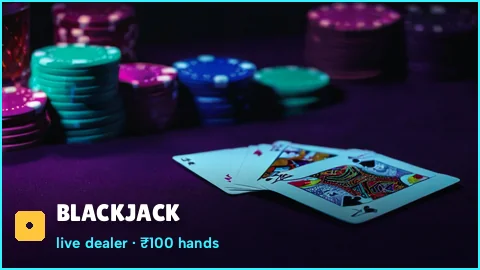 Blackjack hand totalling twenty-one at a PlayinMatch live table