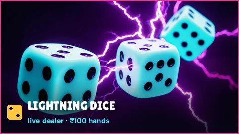 Lightning Dice tower dropping three dice in the PlayinMatch casino
