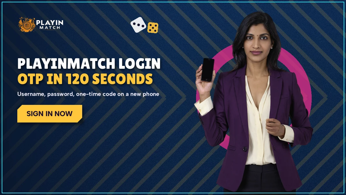 Player signing in to PlayinMatch on a new phone while the OTP timer runs