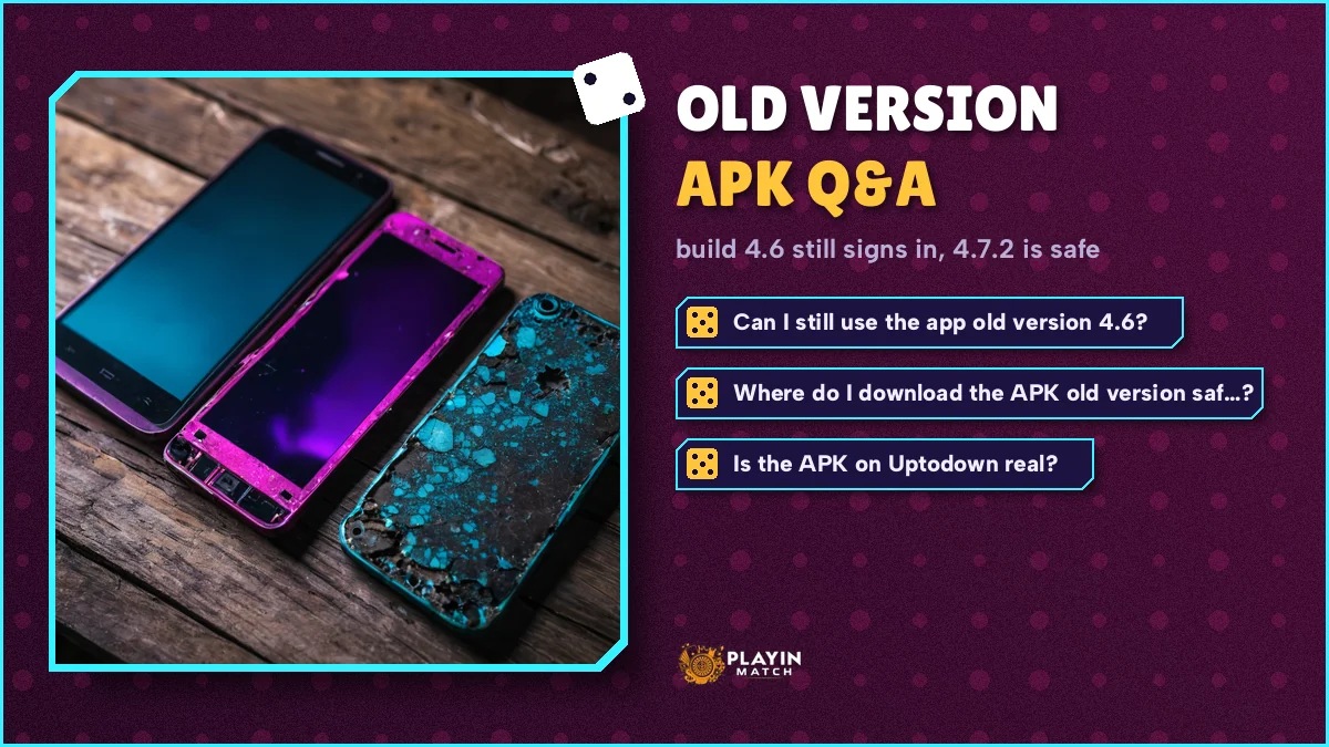 PlayinMatch member checking the app version number in Android settings before updating